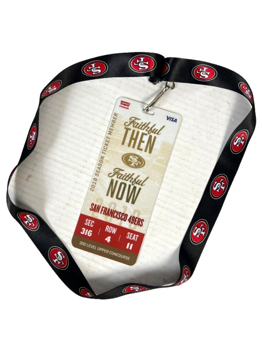 SF 49ers 2018 Season Ticket Credentials + Lanyard Forty Niners Faithful Then Now